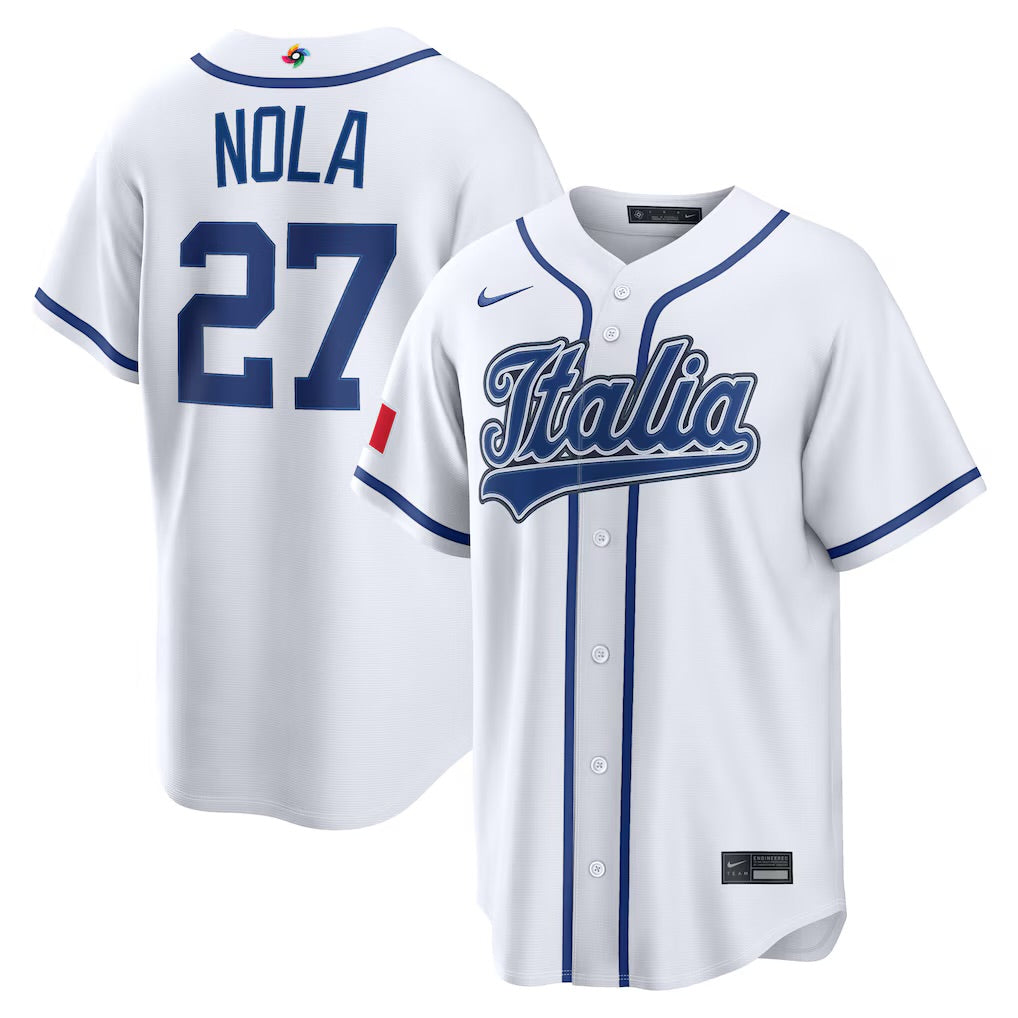 Aaron Nola 2026 Italy Italia YOUTH KIDS Official Nike jersey