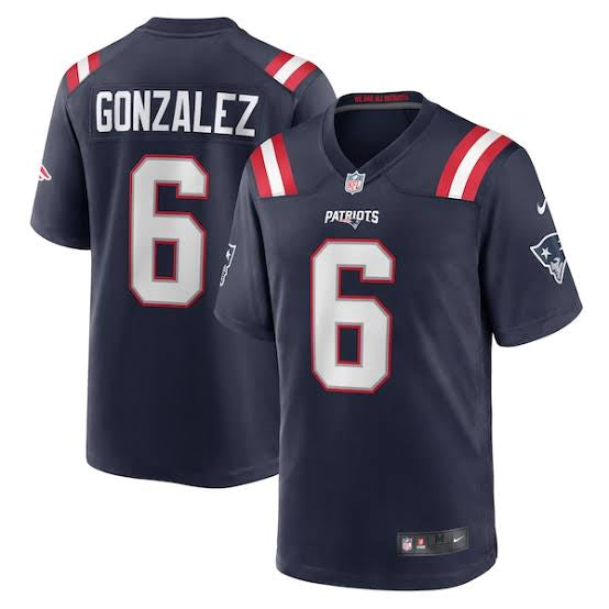 Christian Gonzalez New England Patriots NFL Official NIKE Rookie Jersey blue