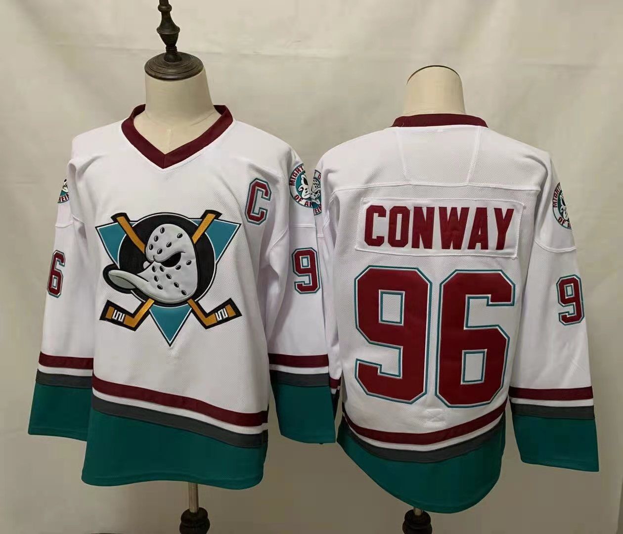 Charlie Conway jersey The Mighty Ducks 1992 Movie white