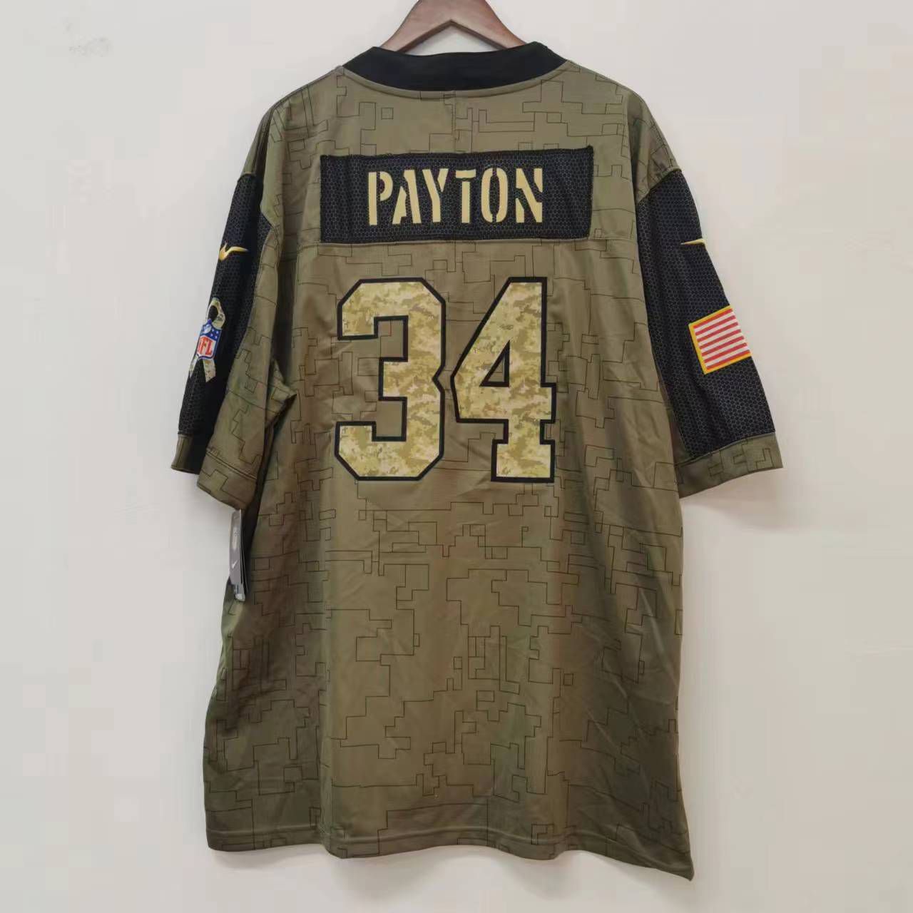 Walter Payton Chicago Bears military salute to service Jersey