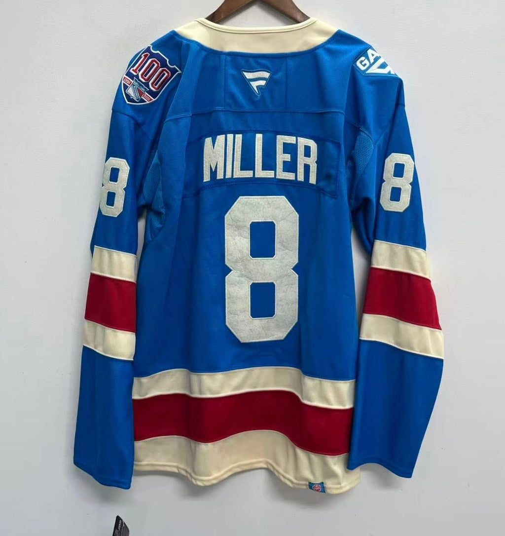 Mens New York Rangers #8 J. T. Miller Fanatics 100th Anniversary Premium Centennial Jersey