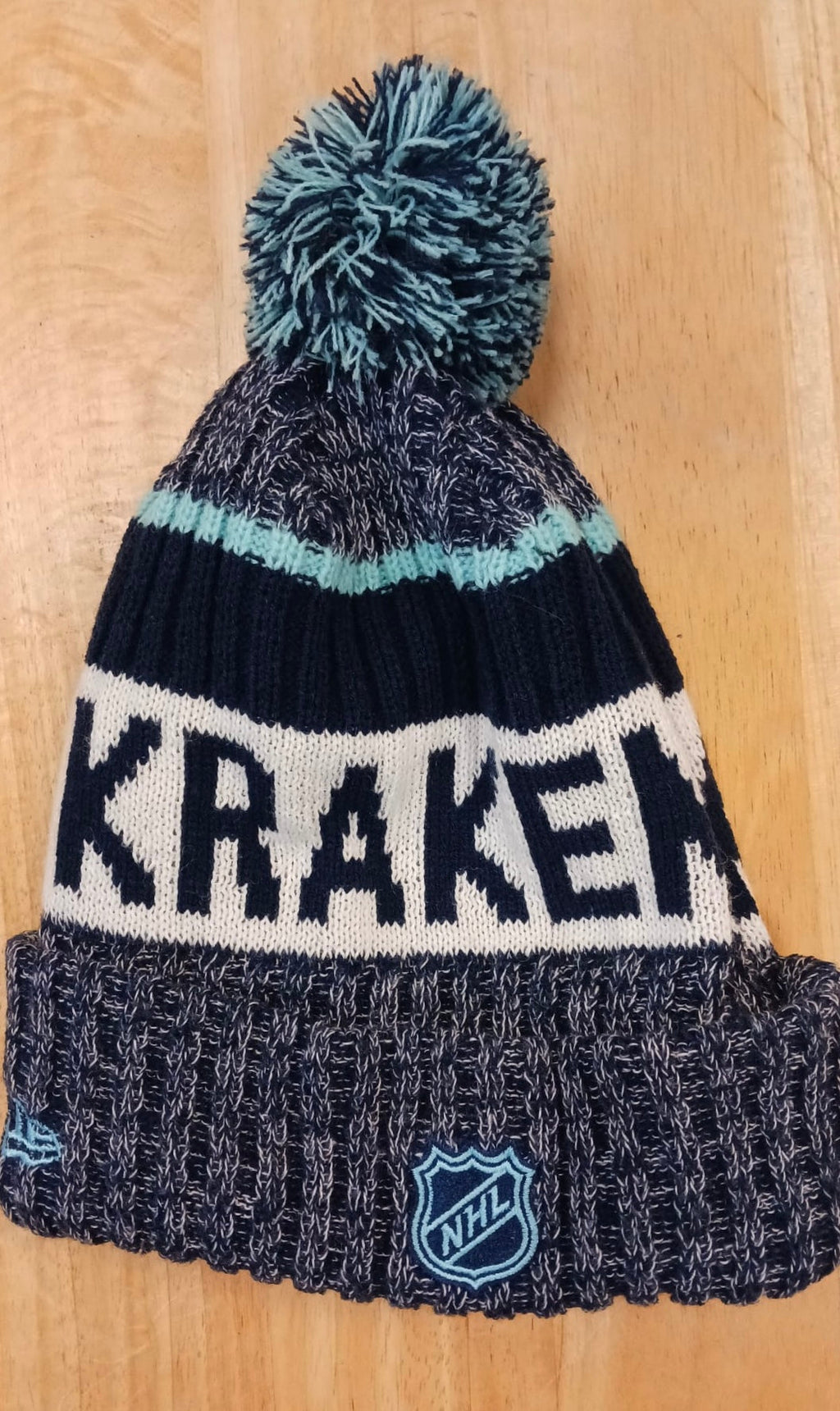Seattle Kraken NHL New Era winter Hat with Pom Pom