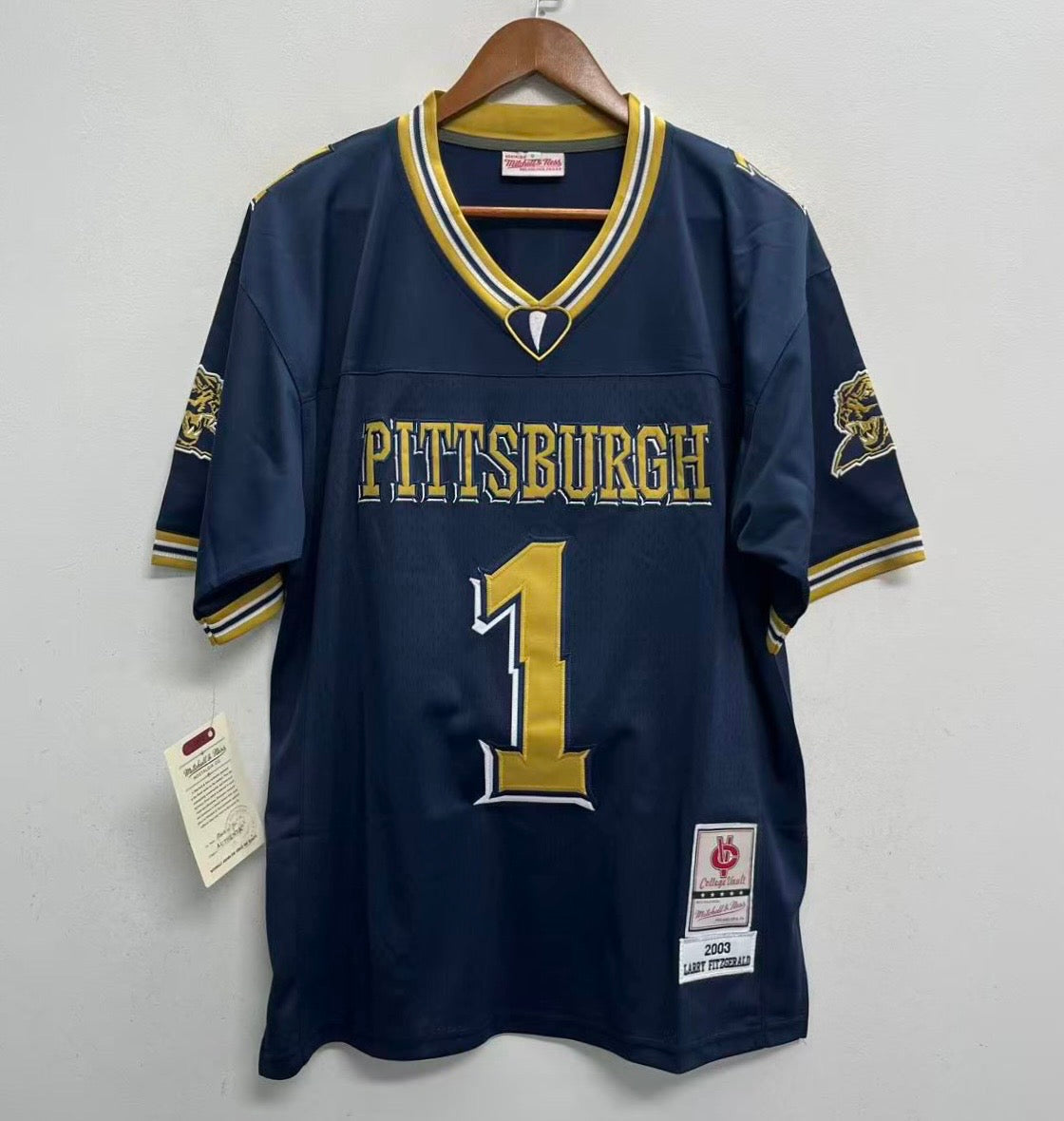Larry Fitzgerald University of Pittsburgh Pitt. Panthers jersey College Vault Mitchell & Ness