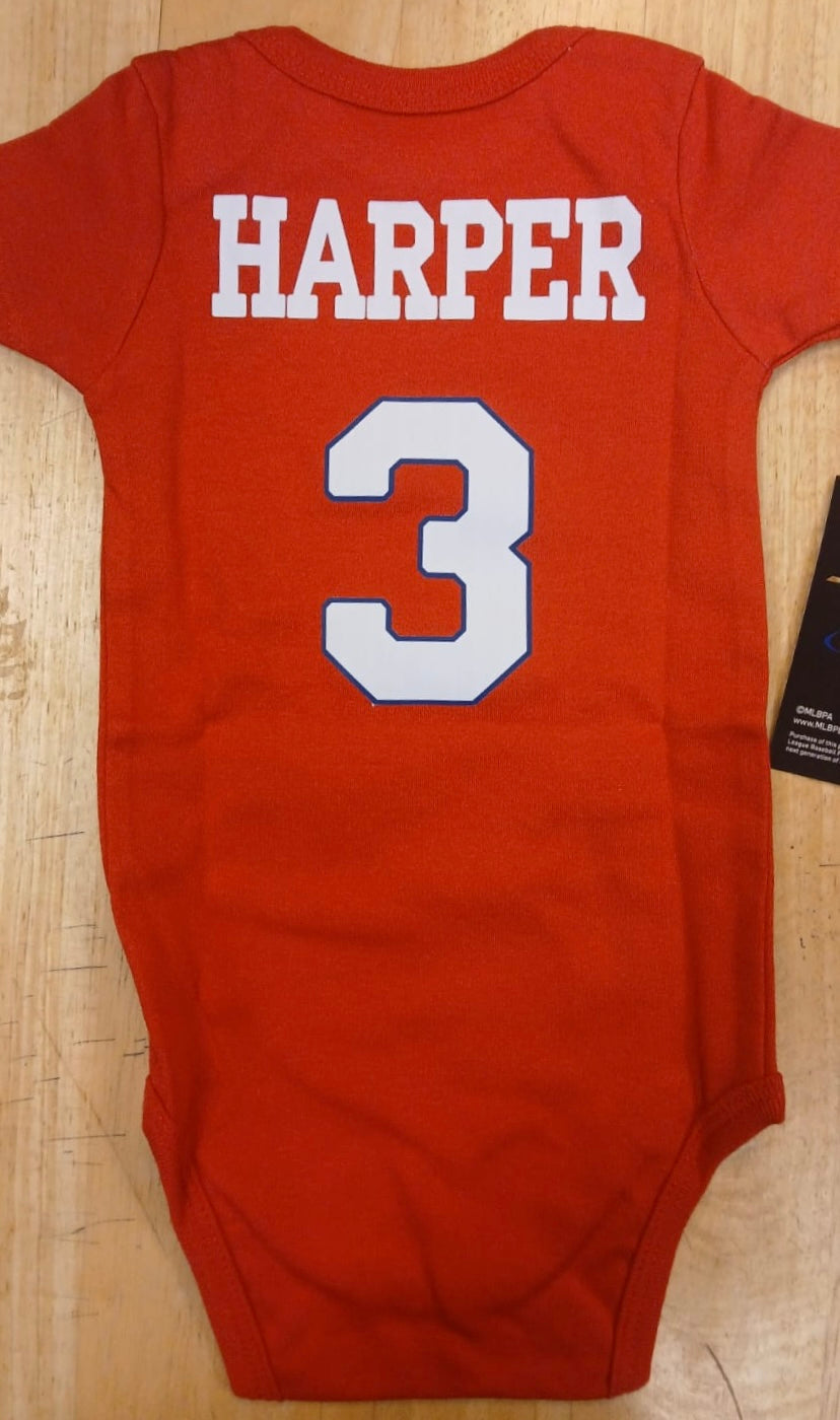 Bryce Harper Philadelphia Phillies baby onesie creeper snap suit b/t