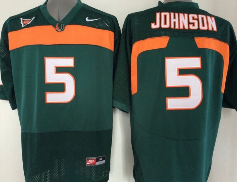 Andre Johnson or Duke Johnson Miami Hurricanes Official NCAA Nike Jersey