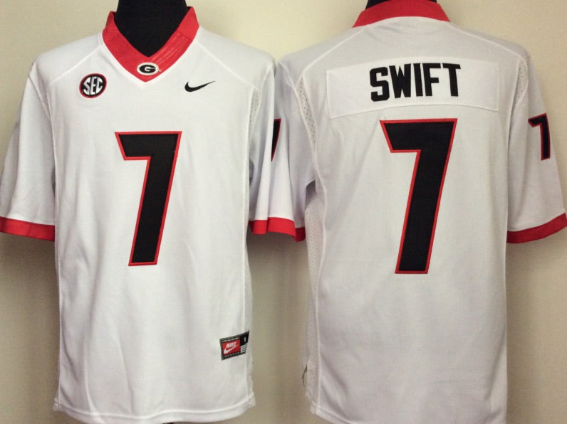 D'Andre Swift Georgia Bulldogs Official NCAA Nike Jersey white