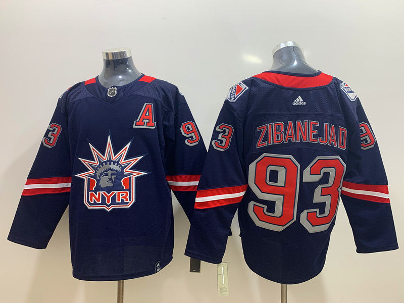 Mika Zibanejad New York Rangers Official NHL Adidas Jersey Statue of Liberty
