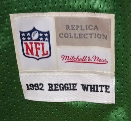 Reggie White 1992 Philadelphia Eagles Official NFL Mitchell & Ness Jersey green