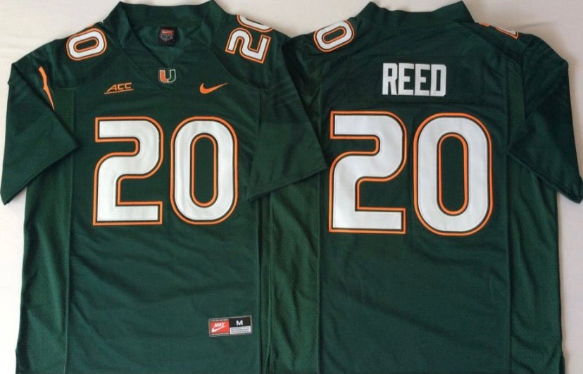 Ed Reed Miami Hurricanes Official NCAA Nike Jersey Green