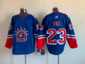 Adam Fox New York Rangers Official NHL Adidas Jersey Statue of Liberty logo