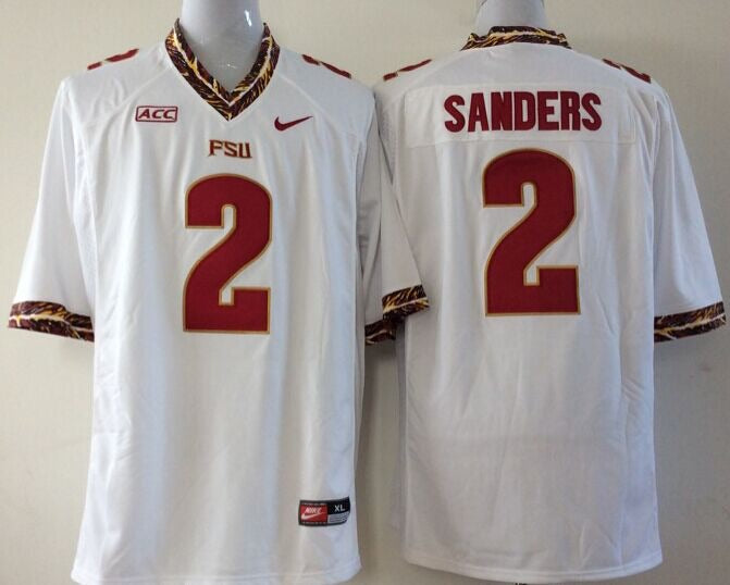 Deion Sanders Florida State Seminoles Official NCAA Jersey White