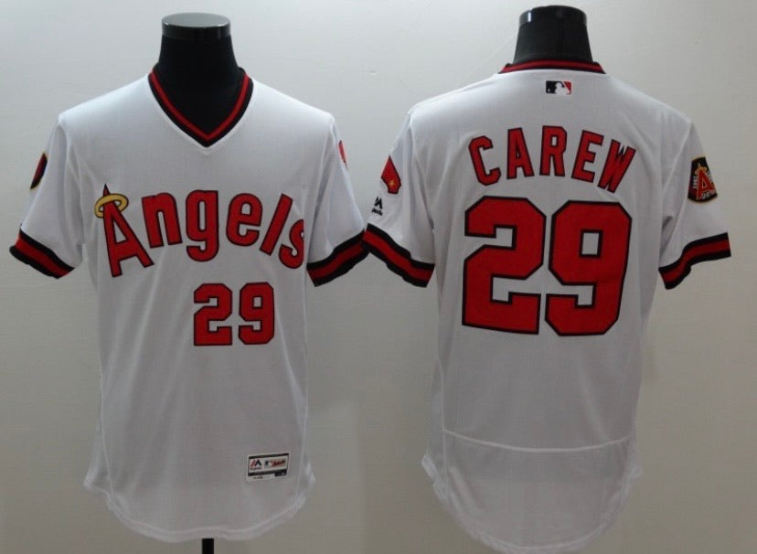 Rod Carew California Los Angeles Angels Official MLB Jersey Mitchell & Ness white